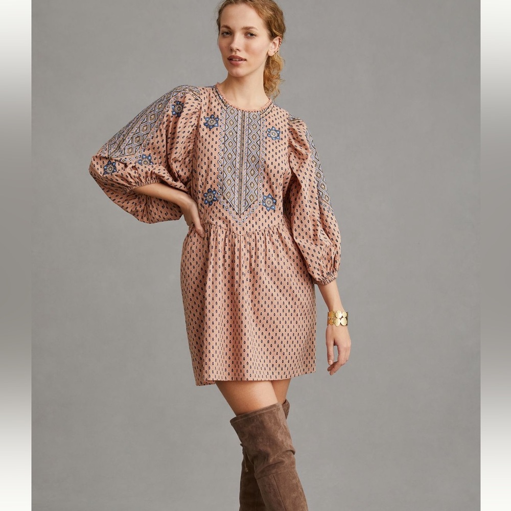 Anthropologie Embroidered Dress